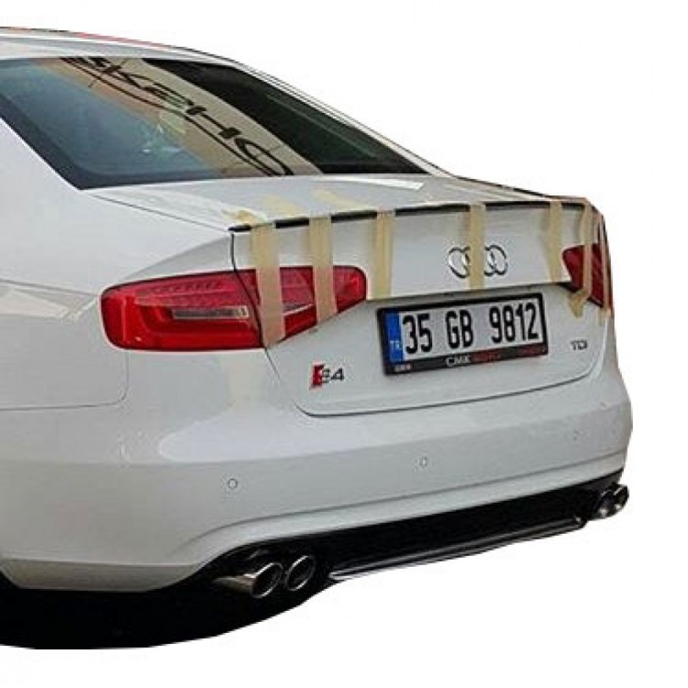 Audi A4 B8 Makyajlı 2012 - 2016 S4 Arka Tampon Eki - Difüzör (Plastik)